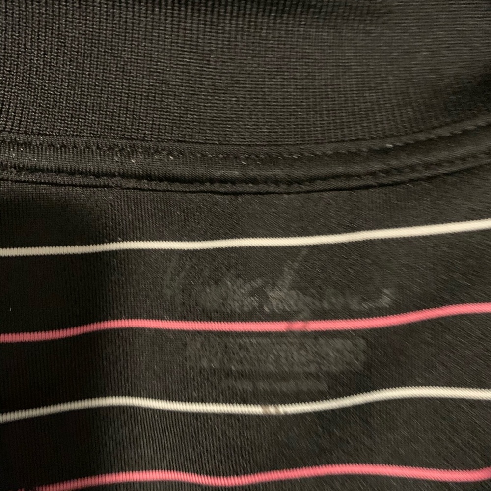 Men’s xl pink/black striped polo